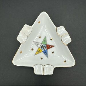 OES Vintage Lefton Masonic Order of The  Eastern Star Ceramic Ashtray